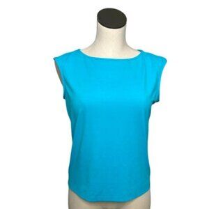 2/$30 Liz Claiborne Tank Top Shirt Womens M Stretch Pullover Blue Nylon Spandex